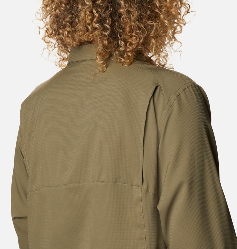 Women's Columbia Silver Ridge Lite Long Sleeve Shirts Olive | Plus Size CA-I6L18